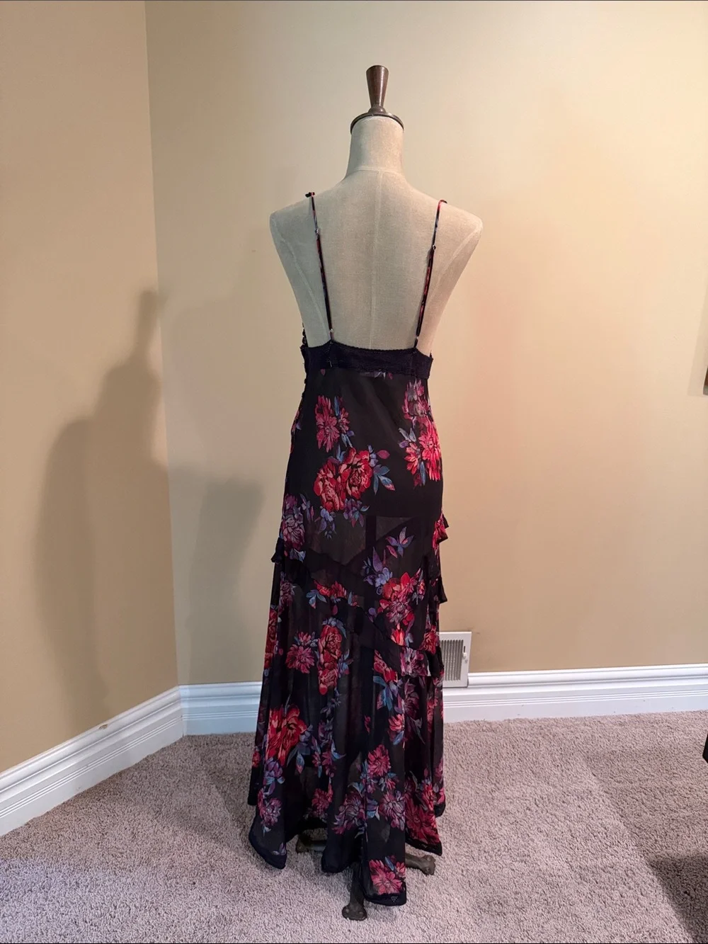 Free People Stay Awhile Sleeveless Maxi Dress in Black Combo